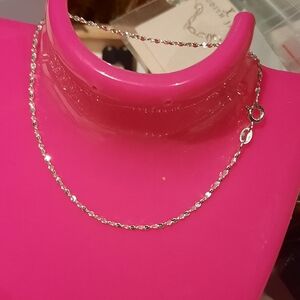 Genuine Solid Sterling Silver Twisted Serpentine Ankle Bracelet 9" Anklet Rodium